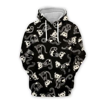 Popular And Vintage Black Skull Pattern Halloween Hoodie