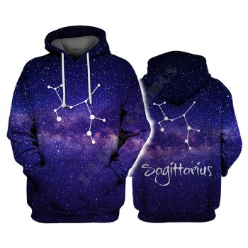 Fashion Purple  Sagittarius Pattern Constellation Hoodie