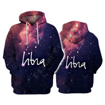 Vintage  Purple  Libra Pattern Constellation Hoodie