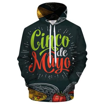 Black Cinco De Mayo Print 3D Hoodie