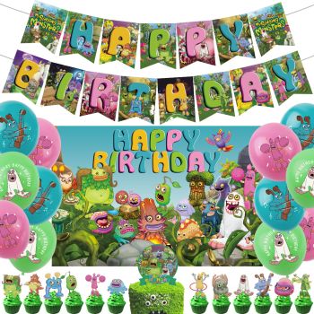 Monster Concert themed children's birthday party decoration props