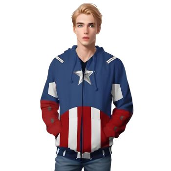 Unisex Captain America 3D Print Fashion Hoodies