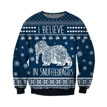 Mr Snuffleupagus Knitting Pattern 3D Print Ugly Christmas Sweater Hoodie All Over Printed
