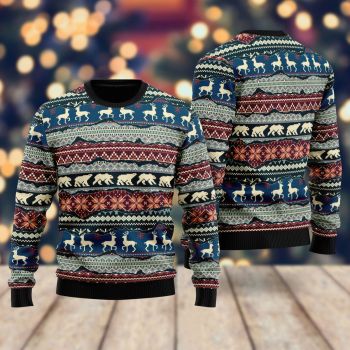 Nordic Style Fabric Patchwork Christmas Pattern Ugly Christmas Sweater