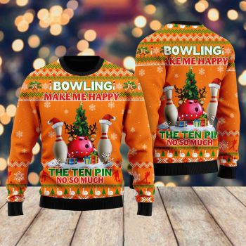 Bowling Make Me Happy The Ten Pin No So Much Ugly Christmas Sweater