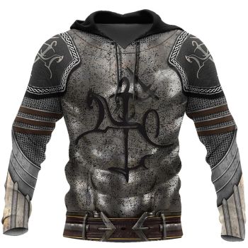 Fashion Black Totem Pattern Armor Hoodie