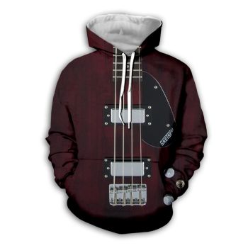 Gorgeous Brown Strings Pattern Music Hoodie