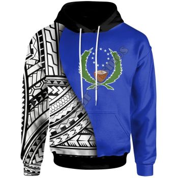 Generous And Beautiful Black Blue Pohnpei Pattern Pohnpei Hoodie