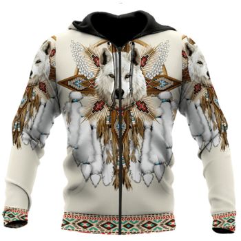 Loose White Tiger Pattern Animals Zip-Up Hoodie