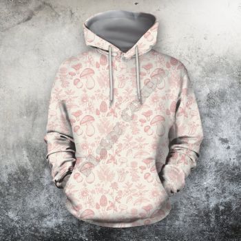  Pretty Pink Mushroom Pattern Mushroom Hoodie