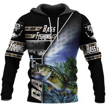 Fashion And Gorgeous Black Fish Pattern Animals Hoodie