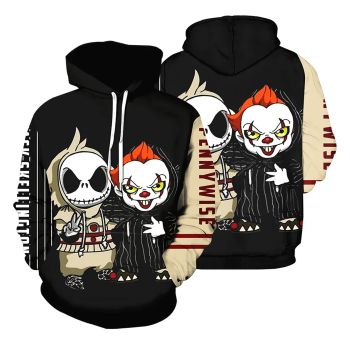 Pretty Black Skull Pattern Halloween Hoodie