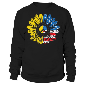 Sunflower USA Flag Patriotic 4th Of July Sweatshirt