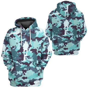 Fashion And Gorgeous Blue Camo Pattern Halloween Hoodie