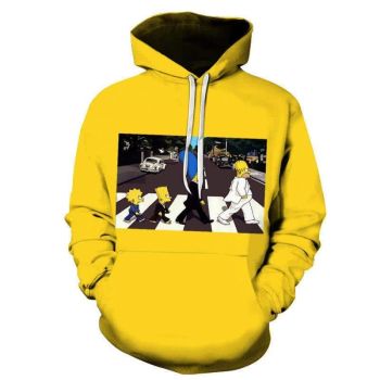 3D Cartoon Printing Hoodies &#8211; Homer Simpson And His Son Sweatshirt