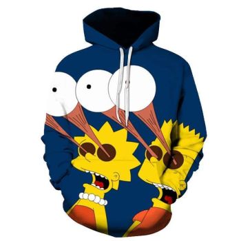 3D Cartoon Printing Hoodies &#8211; Homer Simpson And His Son Sweatshirt