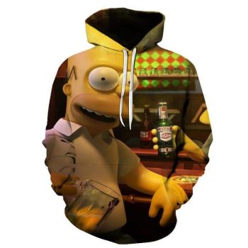 3D Cartoon Printing Hoodies &#8211; Homer Simpson And His Son Sweatshirt