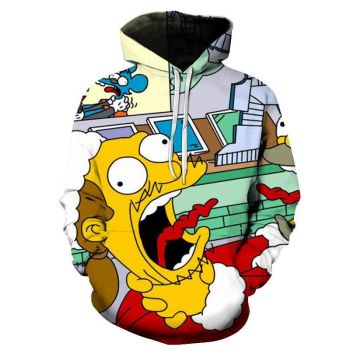 3D Cartoon Printing Hoodies &#8211; Homer Simpson And His Son Sweatshirt