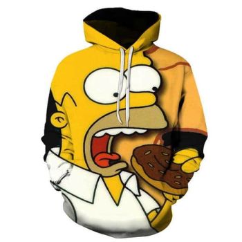 3D Cartoon Printing Hoodies &#8211; Homer Simpson And His Son Sweatshirt