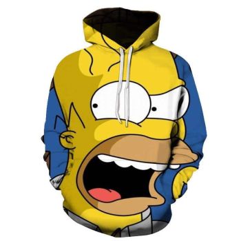3D Cartoon Printing Hoodies &#8211; Homer Simpson And His Son Sweatshirt