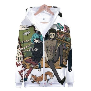 3D Digital Zip Sally Face Hoodies Sweatshirts