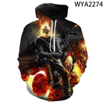 3D Printed Hoodies &#8211; Movie Ghost Rider Pullover