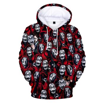 3D Printed La casa de papel Salvador Dali Mask Sweatshirts Hoodie