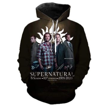 3D Printed Supernatural Hoodie Sweatshirts &#8211; TV Drama Casual Pullover
