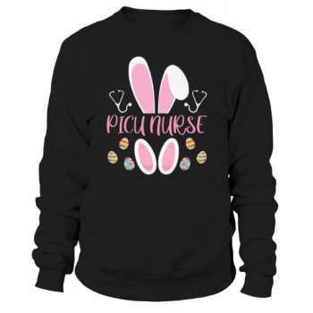 Easter Egg Hunting Rabbit Rn Easter Day Bunny PICU Sweatshirt