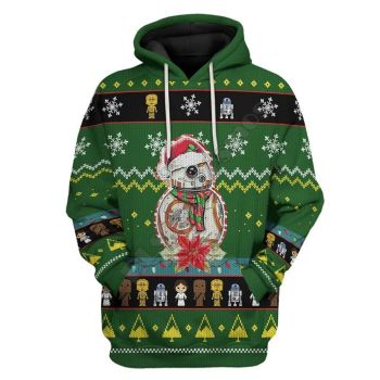  Gorgeous Green Snow Pattern Christmas Hoodie