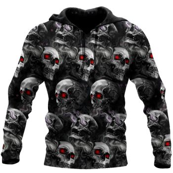 Street Style Black   Skull Pattern Skull Hoodie