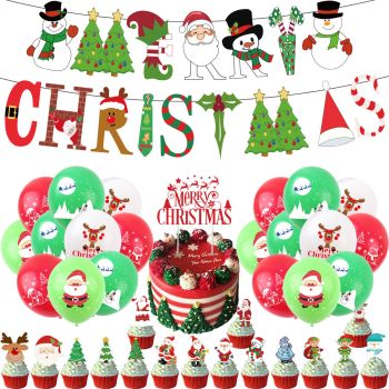 Christmas Santa Snowman decoration set