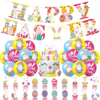 Easter party decoration, Egg bunny banner decoration set