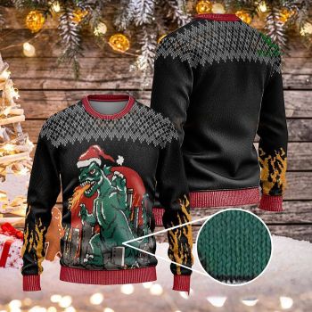 Santa Dinosaur Christmas Ugly Sweaters