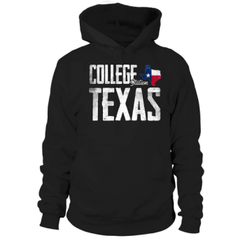 Vintage College Station Texas Flag Hoodies