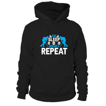 Eat sleep hockey repeat (1) Hooded sweatshirt