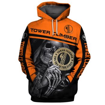 Fashion And Gorgeous Black Orange Skull Pattern Halloween Hoodie