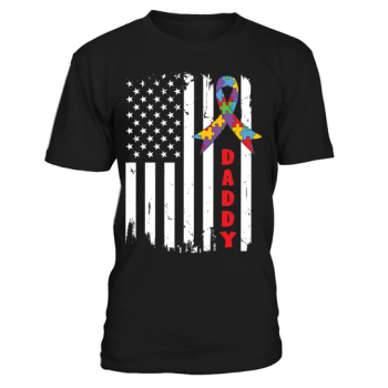 Autism Dad American Flag Vintage