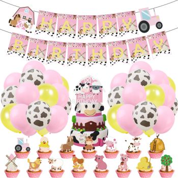 Farm Animal Theme,Kids Birthday Party Decoration Set