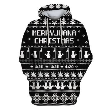  Precious Black Alphabet Pattern Christmas Hoodie