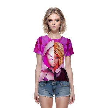 Ghost-Spider-man Web-Slinging T-Shirt - Embrace the Vibrant Pink Adventure