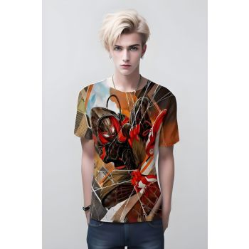 Miles Morales T-shirt: Ultimate Spider-man in Brown for a Casual and Comfy Look