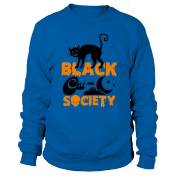 Black Cat Society Black Halloween Sweatshirt