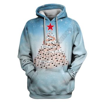 Pretty And Vintage  Blue Phonogram Pattern Christmas Hoodie
