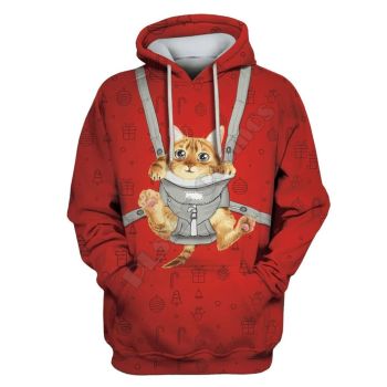  Street Red Cat Pattern Christmas Hoodie