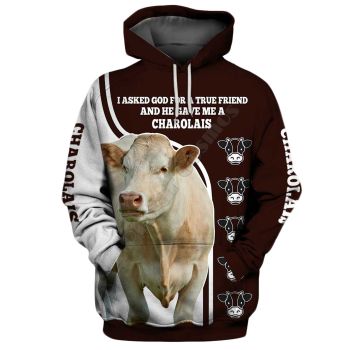 Precious And Gorgeous Brown Cow Pattern Animals Hoodie