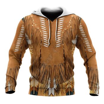 Vintage  Brown Tassels Pattern Indians Hoodie