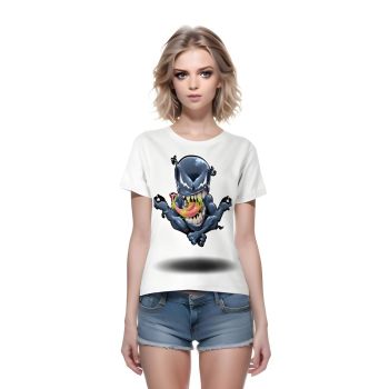 Sinister Threads: White Venom Symbiote Pattern Long Sleeve T-Shirt