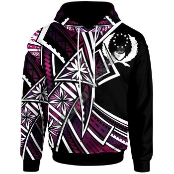 Loose And Gorgeous Black Purple Pohnpei Pattern Pohnpei Hoodie
