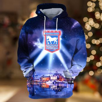 Vintage  And Loose Blue Lighting Pattern Lighting Hoodie